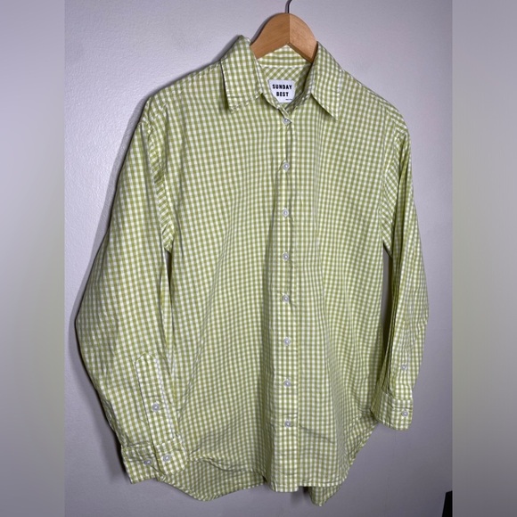 Artizia Sunday Best Plaid Gingham Button Down Collard Long Sleeve Shirt - Picture 2 of 6